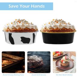 Baking Moulds 100Pcs Aluminum Foil Cake Container 68ml Heat-Resistant Cups With Clear Lids Mini Oval Pan Reusable Small