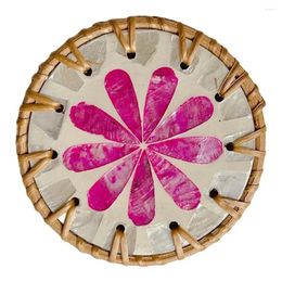 Table Mats Seashell Handcrafted Flower Pattern Coasters Artistic Insulation Pads For Home Protection Decoration