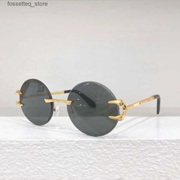 Sunglasses 2024 High quality alloy frame Personalised multi-color sunglasses for womens brand designer Round frame graduate Coloured glasses Ocul L240322