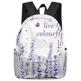 Backpack Watercolor Lavender Love Flower Women Man Backpacks Waterproof School For Student Boys Girls Laptop Bags Mochilas