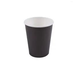 Decorative Flowers 20 Paper Cups (9oz) - Plain Solid Colours Birthday Party Tableware Catering(black)