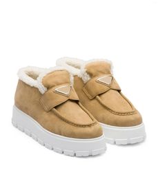 Casual Shoes Women's Suede Slip-on Sneakers Genuine Shearling Loafer Brand Vipol 9992402270911