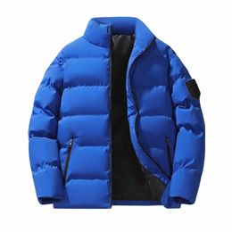 parkas Jacket Men Winter Jacket Thick Padded Men Parkas Thicken Warm Coat Mens Stand Collar Solid Colour Casual Parka Cardigan E8nR#