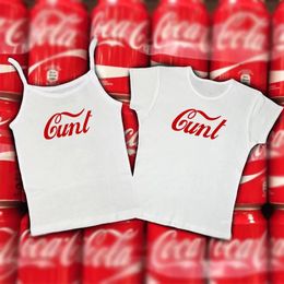 Aesthetic Cute Streetwear Emo Girls Crop Tops Vintage Womens Letter Print Grunge T-shirt Y2k Clothes Punk Sexy Slim Baby Tee 240320