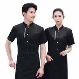 uniform Short Western Restaurant Hotel School Canteen Kitchen Chef Overalls Male Half Sleeve Summer Clothes c1GP#