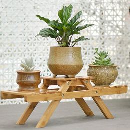 Trays Flower Shelf Solid Wooden Floor MultiLayer Folding Flower Stand Balcony Living Room Office Succulent Flower Pot Rack Dropship