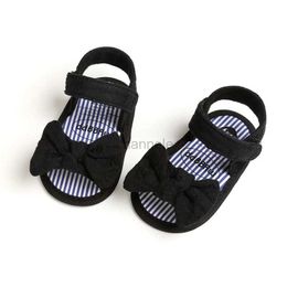 Sandals Summer Baby Girls Shoes Breathable Anti-Slip Bow Sandals Toddler Soft Soled First Walkers Shoes 0-18M 240329
