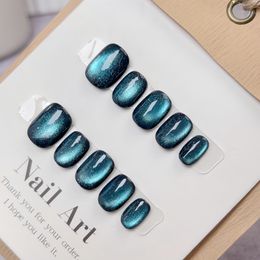 Pure handmade cat eye nail false Nail Nails fake nails very beautiful stunning Removable and reusable Nail Art