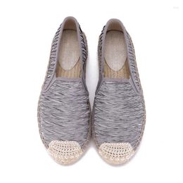 Casual Shoes 2024 Spring Round Toe Rope Lady Flats Loafers Summer Women Espadrilles Swing Slip On Straw Fisherman