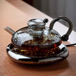 Flower Tea Pot Set English Boiled Afternoon Tea Fruit Tea Set Heat-resistant glass Scandinavian style light luxury health kettle 240315