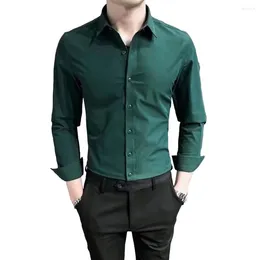 Men's Casual Shirts Mens Formal Button Down Long Sleeve Business Slim Dress Shirt Blouse Tops Social Blouses Man Clothes