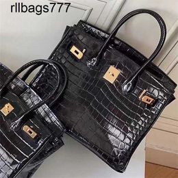 2024 Bags Leather Bk Crocodile Pattern Bag Large Capacity Fashion Single Shoulder Crossbody Women's Handbag Trend