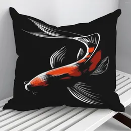 Pillow Black Japanese Carp Throw Pillows Cover On Sofa Home Decor 45 45cm 40 40cm Gift Pillowcase Cojines Drop