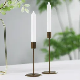 Candle Holders 1/2PC Modern Metal Candlestick Wedding Stand Exquisite Christmas Desktop Party Decor For Home Office