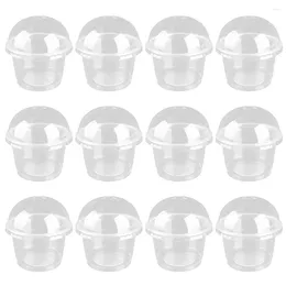 Disposable Cups Straws 20 Pcs Dessert Cup Thickened Storage Cake Plastic Container Jelly Mousse Salad With Lids Clear