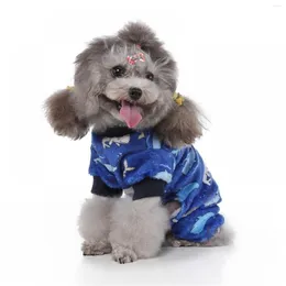 Dog Apparel Pet Soft Flannel Pajamas Sleepwear Small Dogs Warm Clothes Jumpsuit Costumes