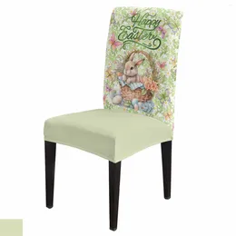 Chair Covers Easter Flowers Butterfly Cover Set Kitchen Stretch Spandex Seat Slipcover Home Decor Dining Room