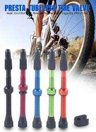 2PCS 486078MM Aluminum Alloy Stem Bicycle FV Presta Tubeless Tire Valve Road Bike MTB Nipple WTool Alloy Valve Cap2180653