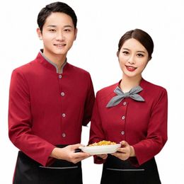 chef Uniforms Food Service Restaurant Hotel Kitchen Workwear Unisex Lg Sleeve Catering Jackets Chef Clothes Waiter Uniform F3Dc#