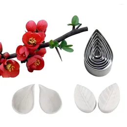 Baking Moulds 2024 Simulation Frangipani Leaf Mold Begonia Embossing Fondant Cake Silicone Molds Stainless Steel Cutting Die Mould