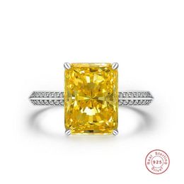 Choucong Brand Design Stunning Luxury Jewellery Pure 100% Soild 925 Sterling Silver Princess Cut Large Gold Moissanite CZ Diamond Et238S