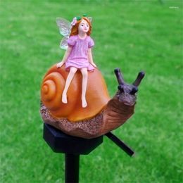 Garden Decorations Lights For Outdoor Decorative Solar Powered Fairy Snail Decor Outside Yard Flower Bed LED Stake Waterproof