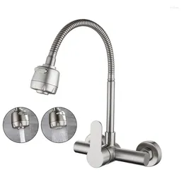 Kitchen Faucets Wall Mounted Sink Faucet Freely-Rotating Hose Multi-Mode Spout Cold And Mixer Water Saving Washbasin Gourmet