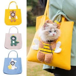 Cat Carriers Stylish Pet Canvas Bag Washable Shoulder Extra Soft Bee-Shaped Carrier Multipurpose