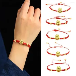 Link Bracelets 2024 Dragon Year Lucky Red Rope Bracelet Pendant Couple Unique Jewelry Personality B9Q7