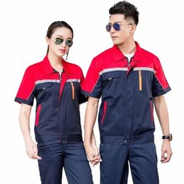 repair Work Car Uniforms Thin Men Working Suit Summer Factory Breathable Clothes Women Reflective Workwear Coveralls Workshop 82OB#