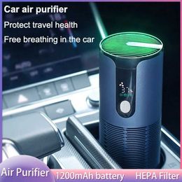 Air Purifiers Youpin Car Air Purifier Room Deodorizer Negative Ion Remover Smoke HEPA Philtre Portable Air Cleaner Freshener for HomeY240329