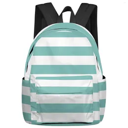 Backpack Water Colour White Stripe Women Man Backpacks Waterproof Travel School For Student Boys Girls Laptop Book Pack Mochilas