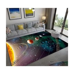 Carpets Space Universe Planet 3D Floor Carpet Living Room Large Size Flannel Soft Bedroom Rug For Children Boys Toilet Mat Doormat207v