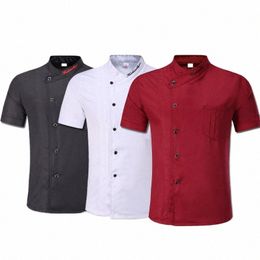 summer Chef Uniform Breathable Single-breasted Food Service Jacket Unisex Restaurant Hotel Pastry Cook Wear Work Wear Uniforms X326#