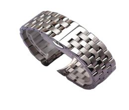 Stainless steel Watchband strap Polished mixed matte Watch band bracelet 16mm 18mm 19mm 20mm 21mm 22mm 24mm Silver butterfly buckl3150083