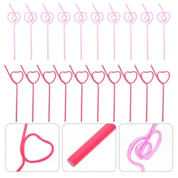 Disposable Cups Straws 40 Pcs Coffee Stirrer Straw Drinking Home Curved Accessories Valentines Child Bubble Tea