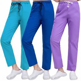 unisex Solid Colour Medical Work Pants Veterinary Operating Room Scrubs Pants Beauty Agency Trousers Jogger Pants Nurse Uniforms j3JU#