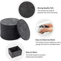 Table Mats Mat Placemat Cup Pad Round Creative Storage 14 1pcs Absorbent Hexagon Felt Box Bowl Mug Glass Plate Placemats Drink Acce