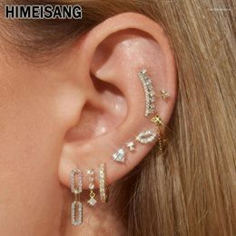 Stud Earrings Gorgeous Gold Plated Dangle Hoop For Women Cute Piercing Cubic Zirconia Jewellery Wholesale