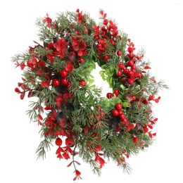 Decorative Flowers Artificial Garland Party Ornament Berry Hanging Adorn Plastic Wreath