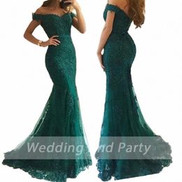 elegant Mermaid Evening Dres for wedding off shoulder lace beading Lg Formal prom Dres plus size wedding party dr g0S3#