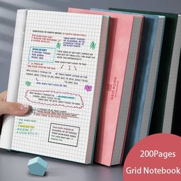 200PagesBook A5 B5 A4 Grid Notebook Drawing Student Diary Planner Sketch Book Painting Office Supplies 240329