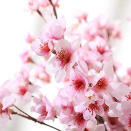 Decorative Flowers 1pcs Pink Plum Cherry Blossoms Artificial Silk Branch For Home Wedding Decoration High Quality Fake Flower Table Arrange