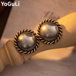 Stud Earrings Trendy Jewelry Vintage Temperament Round For Women Party Gifts Simply Design Ear Accessories Drop