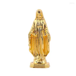 Decorative Figurines Church Mary Crafts Zinc Alloy Metal Virgin Statues Ornaments Wall Antique Home Chapel Decor