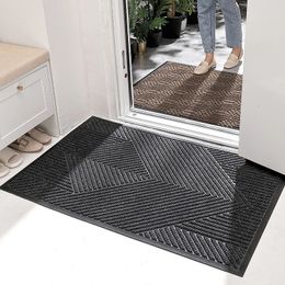 Outdoor Indoor Entrance Doormat Front Door Welcome Mat Thick Durable Rubber Non Slip Door Mats Outside Inside Entryway Rug 240322