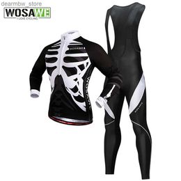 Cycling Jackets WOSAWE Men Autumn Mountain bike Skeleton Long sleeve Jersey Quick Drying Cycling Big Pants Maillot Cycle Wear Clothes24329