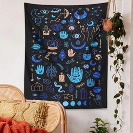 Tapestries Magic Divination Tapestry Wall Hanging Witchcraft Supplies Crystal Bohemian Gypsy Moon Phase Starry Sky Astrology Home Decor