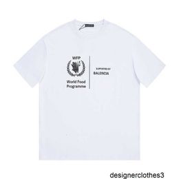 Designer (Correct version of Paris) 24ss product grain charity print loose fit unisex short sleeved T-shirt 92FZ
