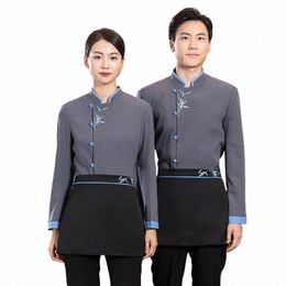 hotel Uniform Western Restaurant Waiter Uniform Autumn Winter Lg Sleeve Chinese Restaurant Unisex Catering Cook Clothing A1g0#